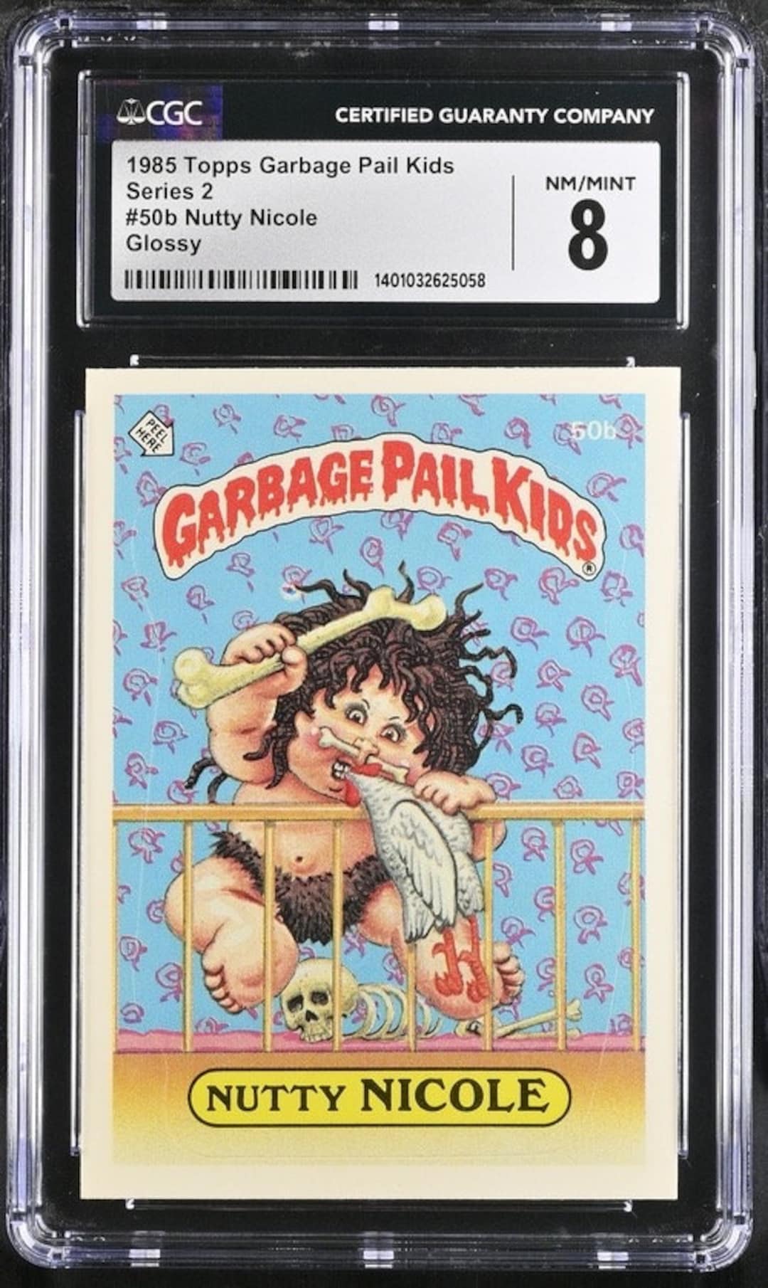 【昭和レトロ】O'NEILL ペーパーバケツ ヴィンテージ 約80サイズ 1985 Garbage Pail Kids Series 2 Nutty Nicole CGC 8.0 Near Mint