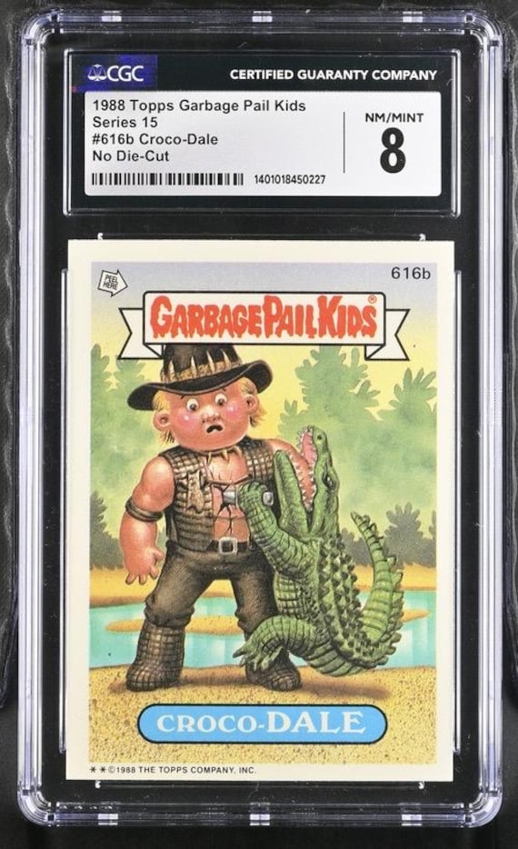 Non Die-cut--1988 Garbage Pail Kids Series 15 Croco-dale CGC 8.0