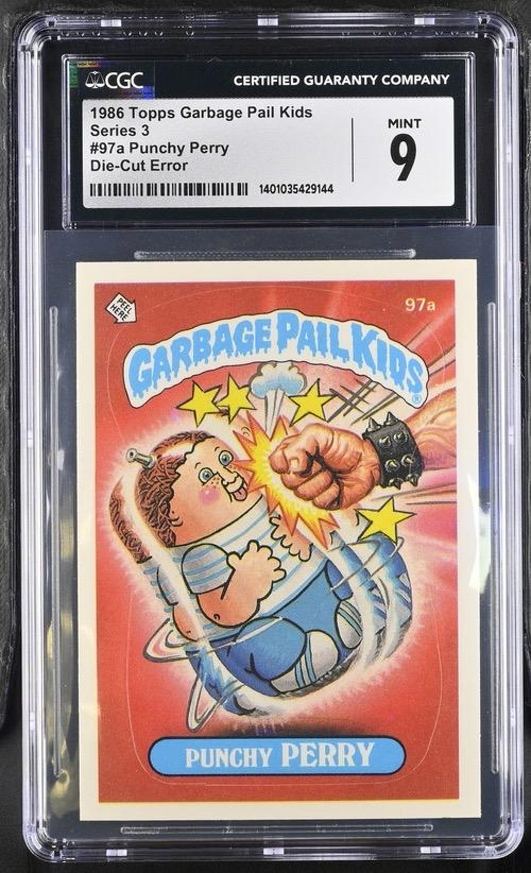 ERROR CARD-1986 Garbage Pail Kids Series 3 Punchy Perry CGC 9.0