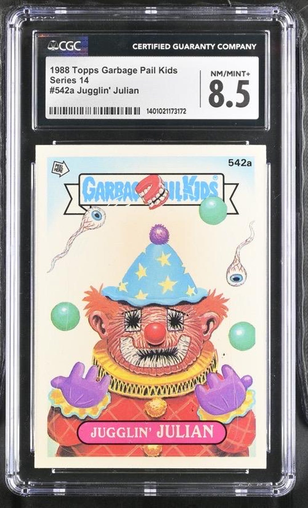 1988 Garbage Pail Kids Series 14 Jugglin' Julian CGC 8.5 Nm/mint+