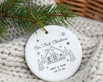 Personalized Christian Couple Ornament Wedding Keepsake Newlywed Gift First Christmas Together Tree Decoration