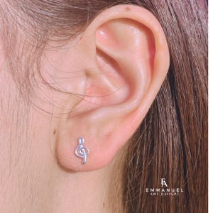 Treble Clef Stud Earrings Dainty Music Note Earrings for Musicians Music Lovers Music Teacher Gift Minimalist Jewelry Music Earrings for Her