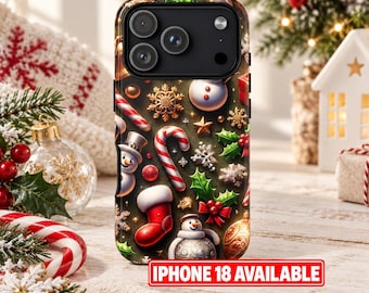 Christmas Memories Embroidered Holiday Phone Case, Christmas Gift iPhone Samsung Galaxy Pixel Case
