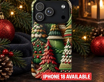 Festive Christmas Tree Phone Case, Christmas Gift iPhone Samsung Galaxy Pixel Case