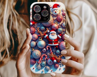 Santas World MagSafe Compatible Phone Case, Christmas Santa iPhone Samsung Case