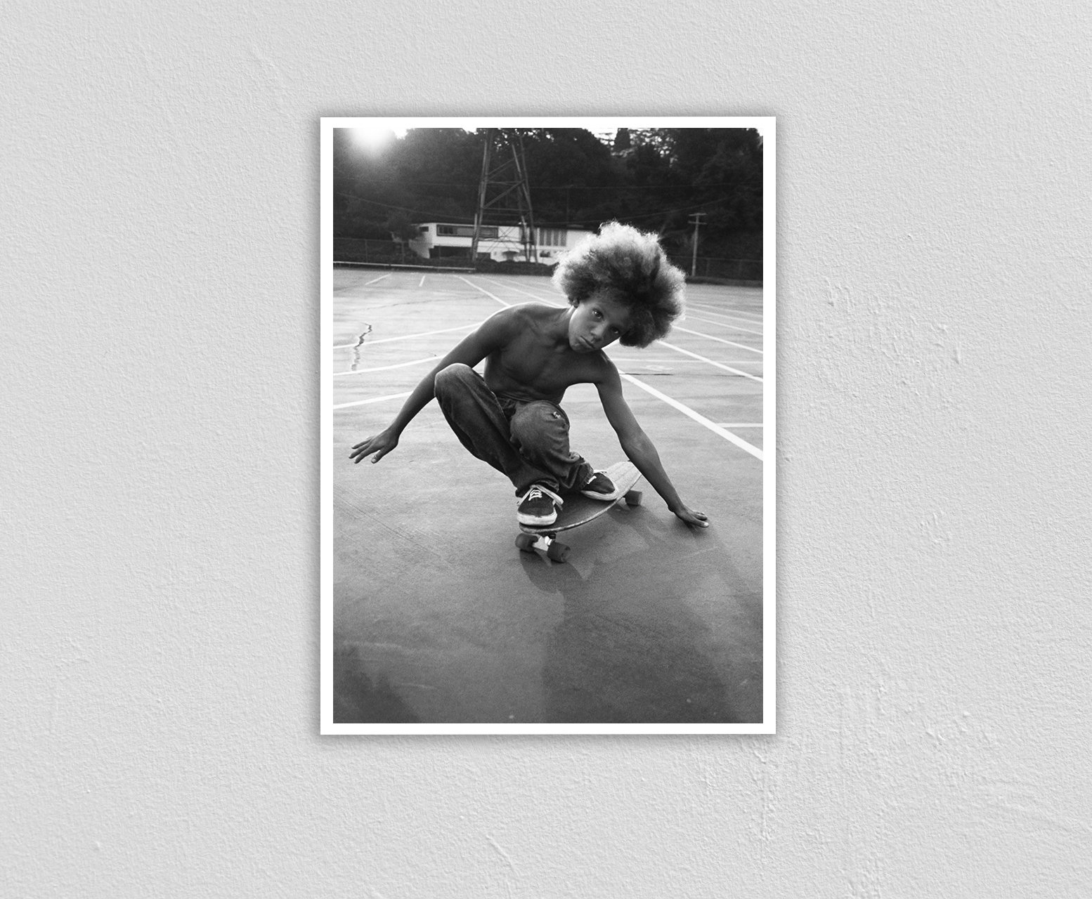 1970 Vintage Skateboard Poster Art Deco, Skate Lovers, Canvas Print