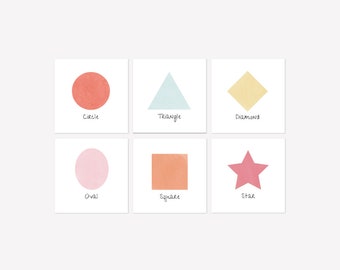Carte a forma / Carte per apprendimento a forma / Scuola domiciliare / Apprendimento prescolare / Forme / Apprendimento per bambini piccoli e neonati /