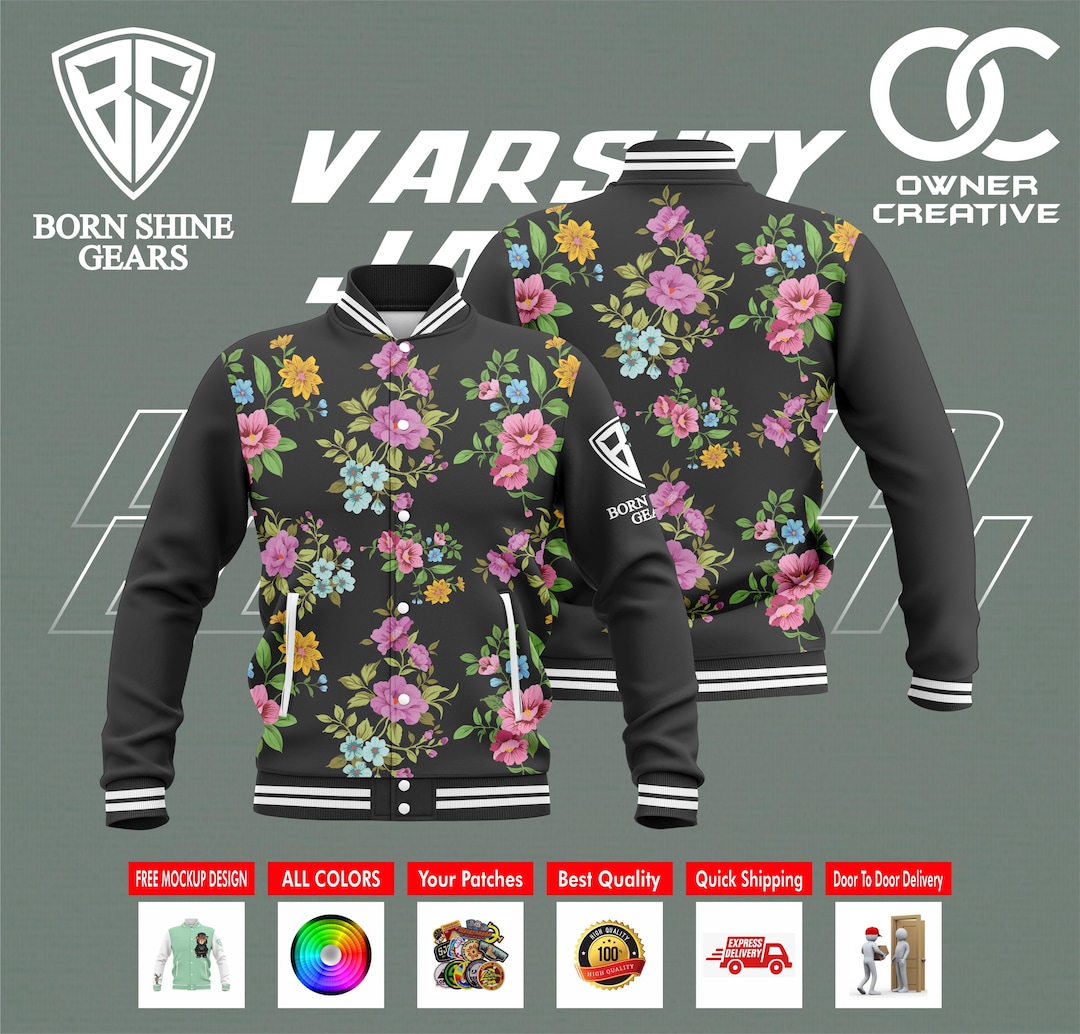 Custom Sublimated Jacket Custom Letterman Sublimation Jacket, Personalized Varsity Jacket ...