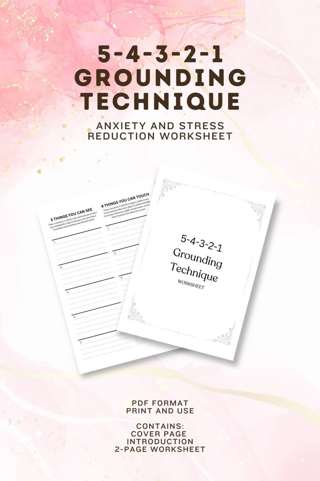 5 4 3 2 1 Grounding Technique Worksheet Mental Exercise To Reduce 5-4-3-2-1-grounding-technique-worksheet-mental-exercise-to-reduce
