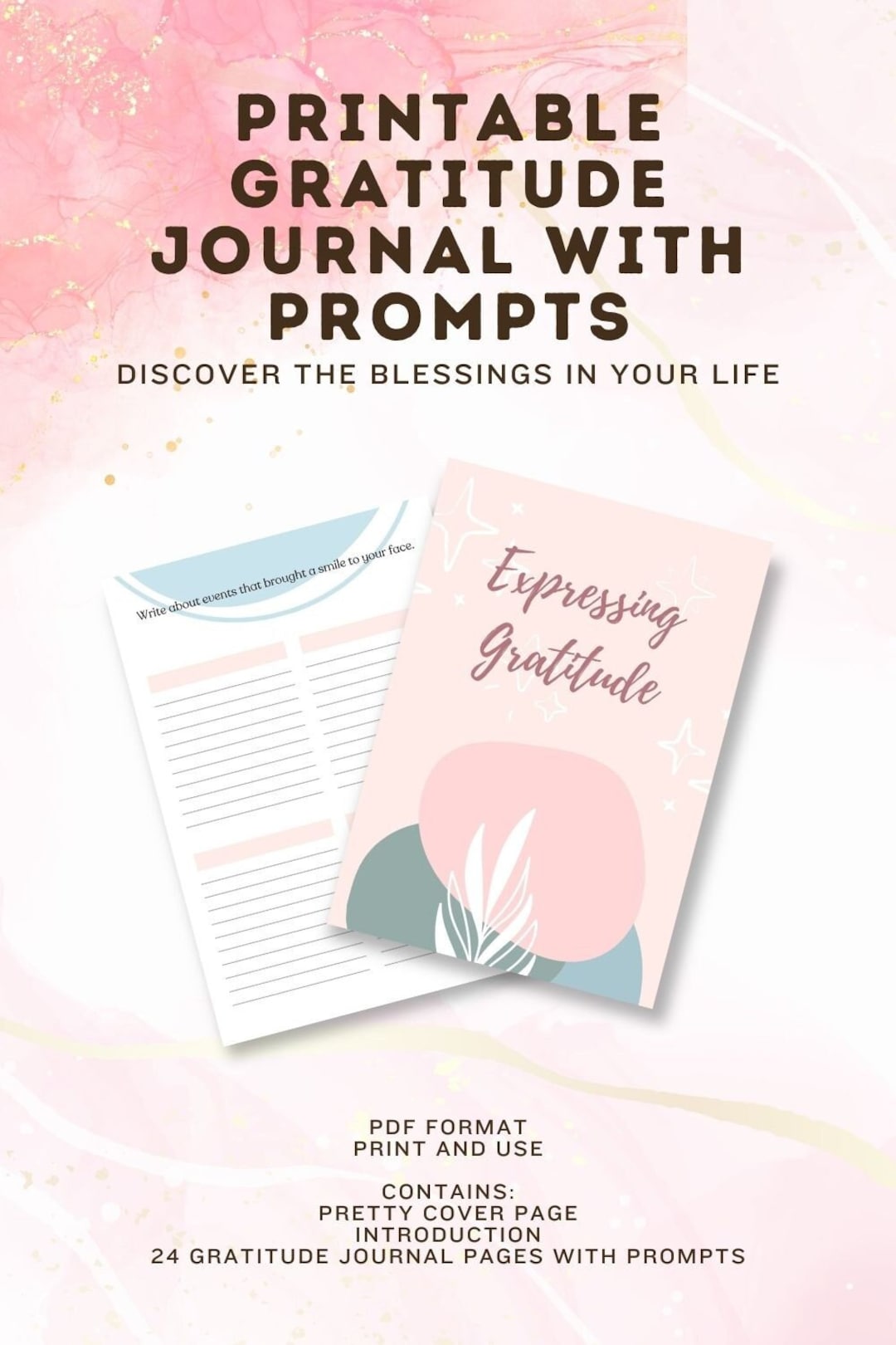 Expressing Gratitude Printable Gratitude Journal With - Etsy