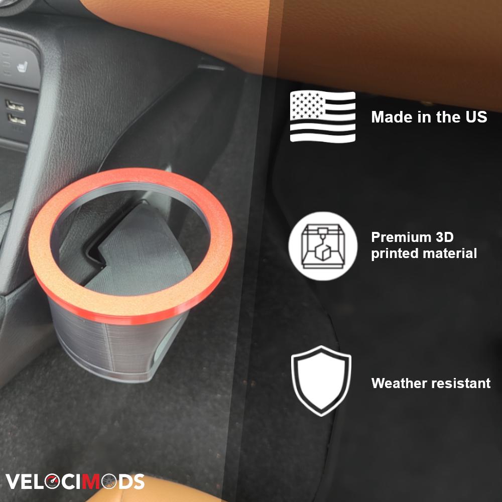 1 Pc 2 in 1 Car Cup Holder 127x64x121mm Carbon Fiber