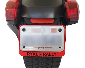LICENSE PLATE FRAME for Can-Am Ryker | Custom Accessory Mod for All Ryker Models 600 900 Ace Rally Sport | Trike Accessories | VelociMods