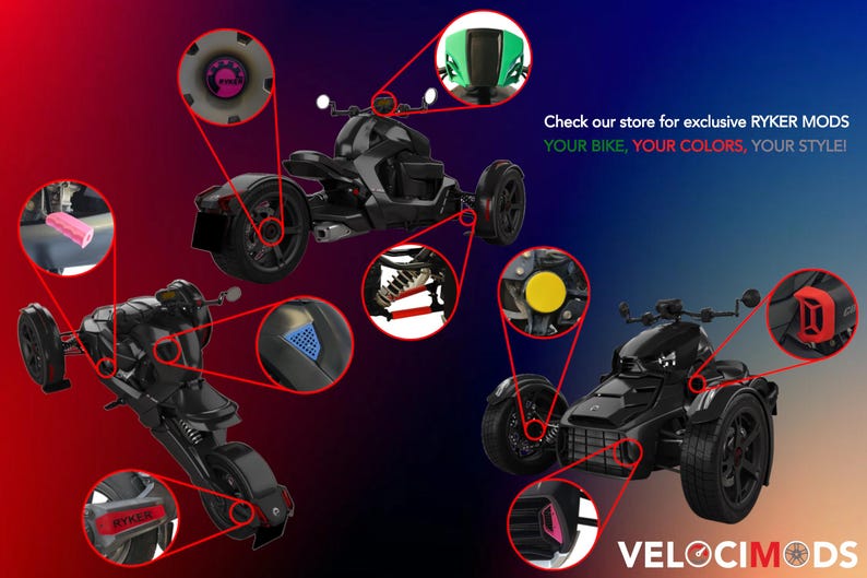 SWING ARM Cover for Can-Am Ryker | Custom Accessory Mod for All BRP Ryker Models 600 900 Ace Rally Sport | Trike Accessories | VelociMods image 4