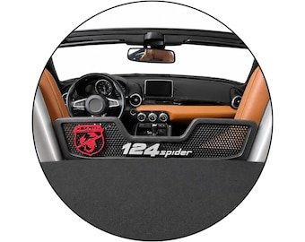 Wind Deflector Accent for Fiat 124 Spider | Wind Blocker Logo Crest Nameplate Badge | Roadster Accessories | VelociMods