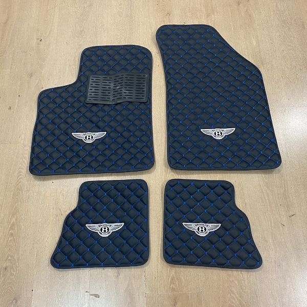 Leather Car Mat For Bentley Continental GTC 2003-2011 , Embroidery Logo , Free Shipping , Set of 4 , Production to Order