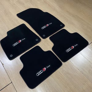 Autovloermat voor Audi Q8 2018-2024 Sline-logo, borduurlogo, gratis verzending, set van 4, productie op bestelling