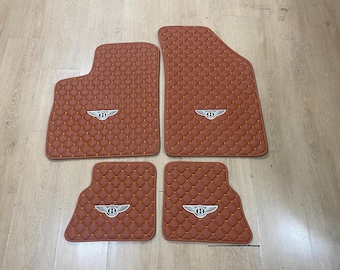 Leather Car Mat For Bentley Continental GTC 2003-2011 , Embroidery Logo , Free Shipping , Set of 4 , Production to Order