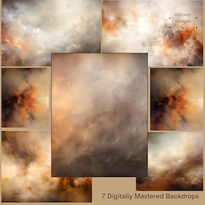 Cloudy Skies Digital Backdrop: Neutral Tones Photo Overlays (Digital Download), Weddings, Portrait, Maternity