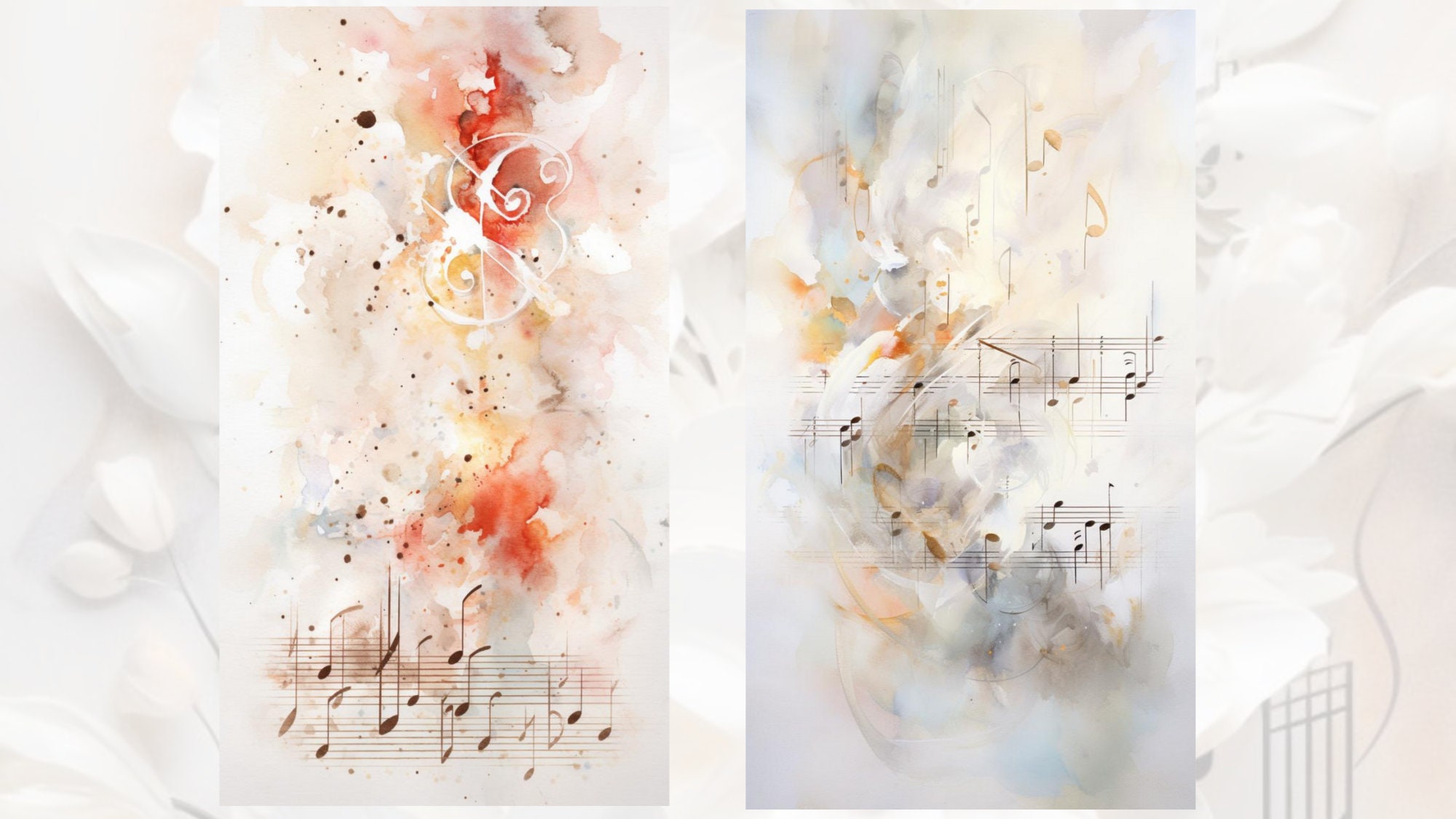 Music Notes Digital Backdrops, Photo Overlay, Weddings, Portrait and ...