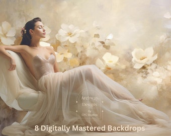 8 Digital Backdrops, Celebrating the Simplicity of the Daisy, Perfect background for studio photographers and enthusiasts