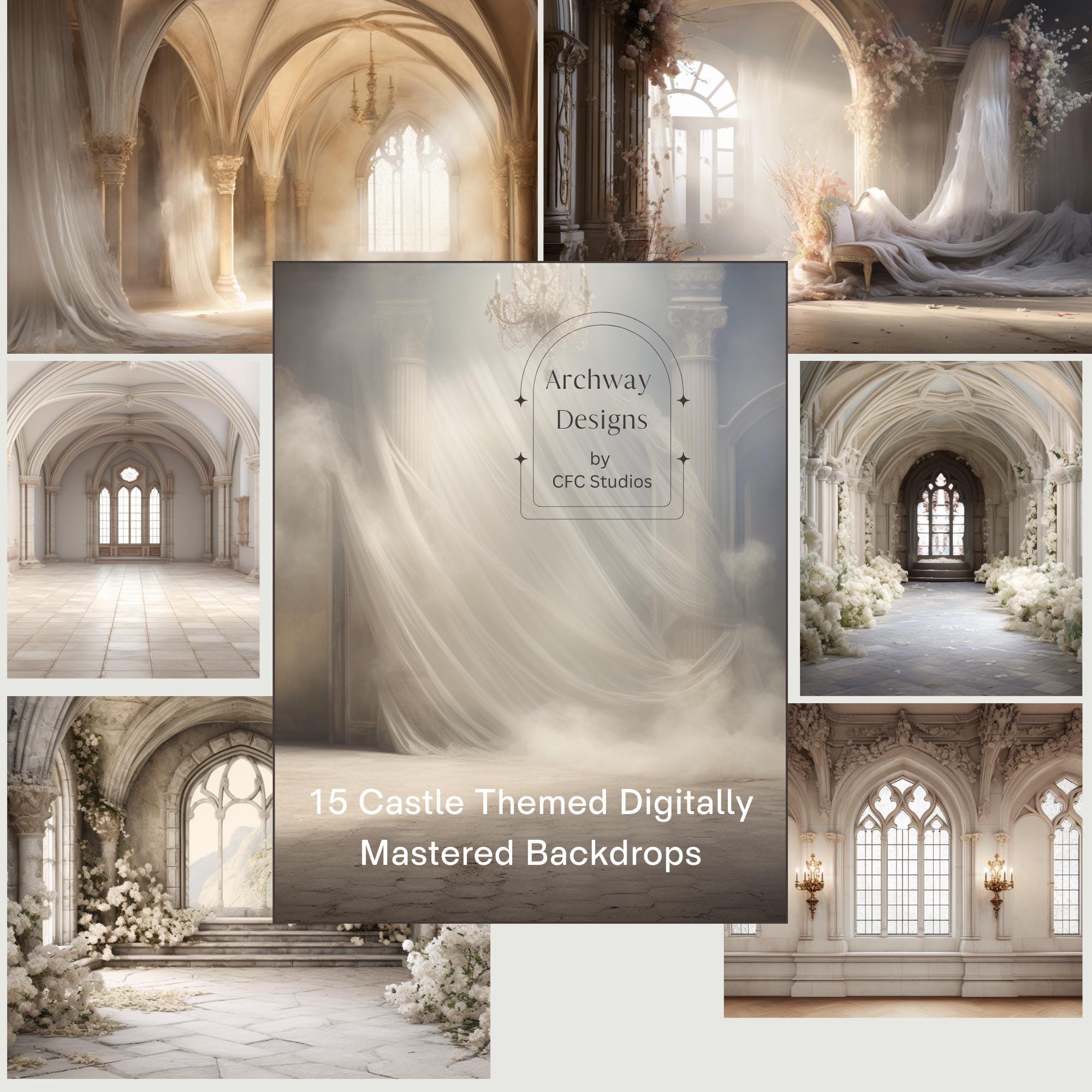 Castle Digital Backdrop Bundle: Glamour Photography Scenes (digital ...