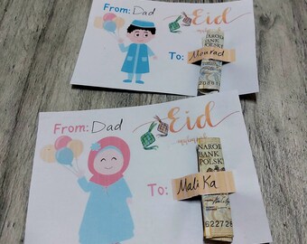 Personalized Eid Money Holder for kids // Eid Money Cards for boys and girls // Eidyah Envelopes // Gift Card Holder // Eidi holders