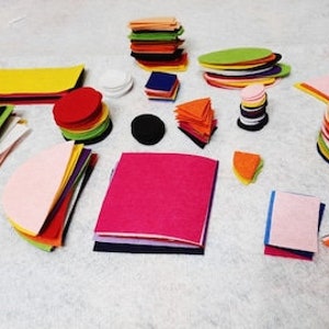 Geometric shapes montessori felt activity for kids  / felt puzzle /  quiet book / busy board for kids / felt board not included