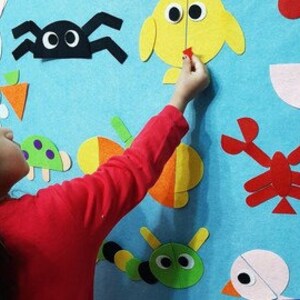 Geometric shapes montessori felt activity for kids  / felt puzzle /  quiet book / busy board for kids / felt board not included