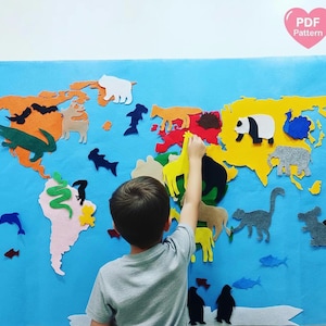 Muster für kleine Filztiere // DIY Filzbrett // Geschenk für Kinder // DIY Filztiere // Montessori Wandbehang // PDF Anleitung