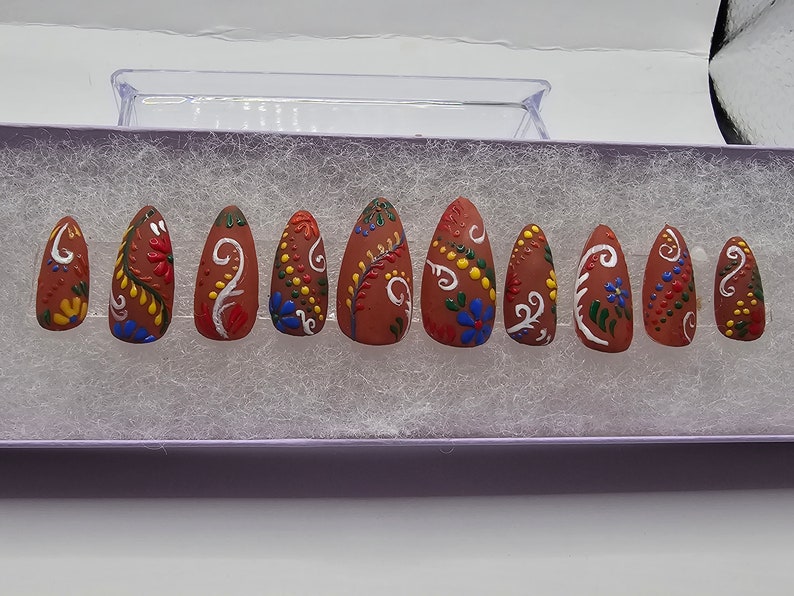 Mexican style Press on Nails