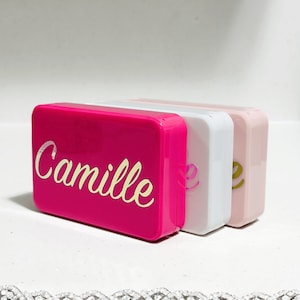Custodia per ciglia personalizzata, regalo per damigelle d'onore, custodia per ciglia vuota, organizer per custodia per ciglia, specchio compatto, con supporto per colla