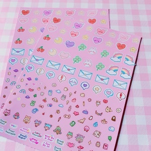 100+ Mini Deco Sticker Collection Heart Stickers Journal Diary Decorating Scrapbook Cute Rainbow
