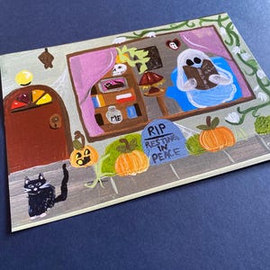 ghost print, cottagecore, goblincore, ghost art, halloween