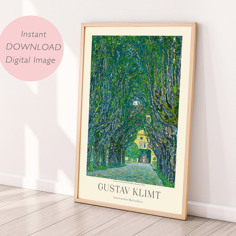 Gustav Klimt, avenue du parc du château de Kammer, impression paysage