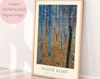 Digital print, Gustav Klimt art, Printable wall art, Beech Grove by Gustav Klimt, Digital poster, Instant download image