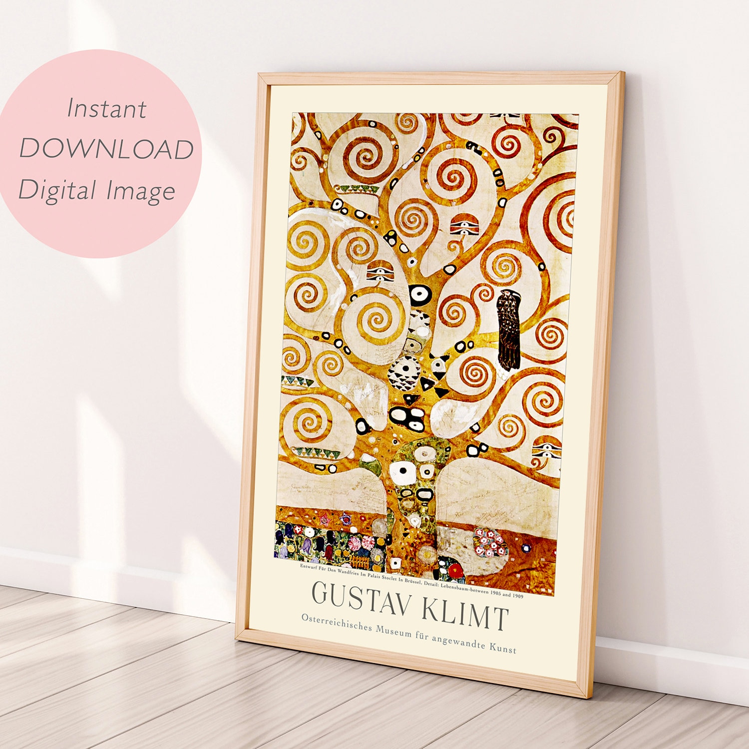 Digital print, Gustav Klimt art, Printable wall art, The tree of life by Gustav Klimt, Digital poster, Instant download image