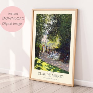 Digital print, Claude Monet art, Printable wall art, The Parc Monceau by Claude Monet, Digital posters, Instant download digital image