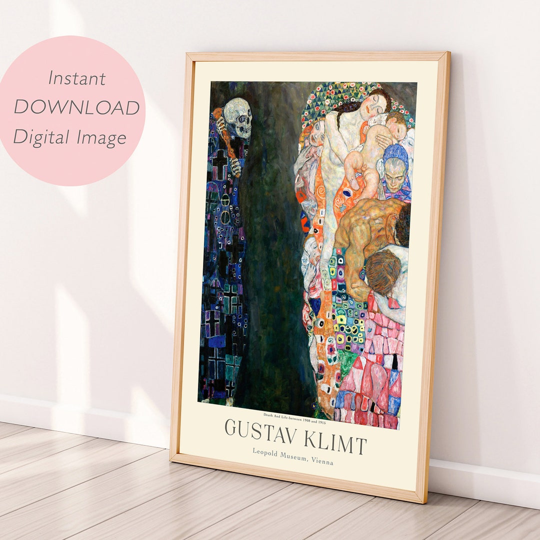 Digital Print, Gustav Klimt Art, Printable Wall Art, Death and Life by ...