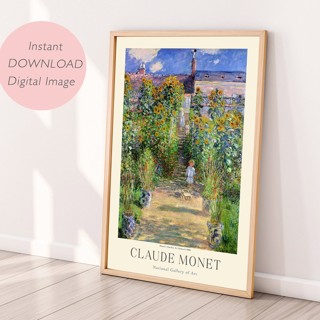 Digital Print, Claude Monet Art, Printable Wall Art, Garden at Vetheuil ...