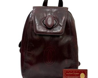 Cartier Red Happy Birthday Patent Leather Backpack Dark red