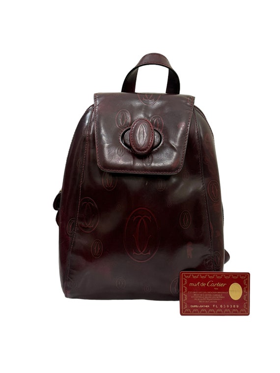 Cartier Red Happy Birthday Patent Leather Backpac… - image 1