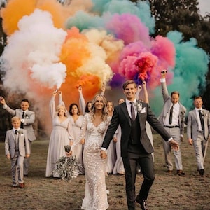 Bastoncini di fumo vibranti - fumo colorato non tossico per feste, matrimoni, rivelazioni di genere, compleanni e qualsiasi celebrazione! Dura fino a 45+ secondi