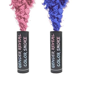 Fumogeni per rivelare il sesso Confezione da 2 Fumo colorato blu o rosa non tossico per feste, celebrazioni e baby shower Dura fino a 45+ secondi