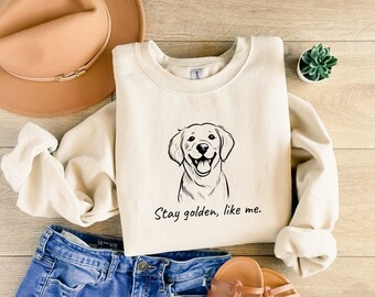 Sudadera Golden Retriever, sudadera Stay Golden, sudadera Golden Retriever, regalo para mamá perro, regalo para papá perro, regalo Golden Retriever