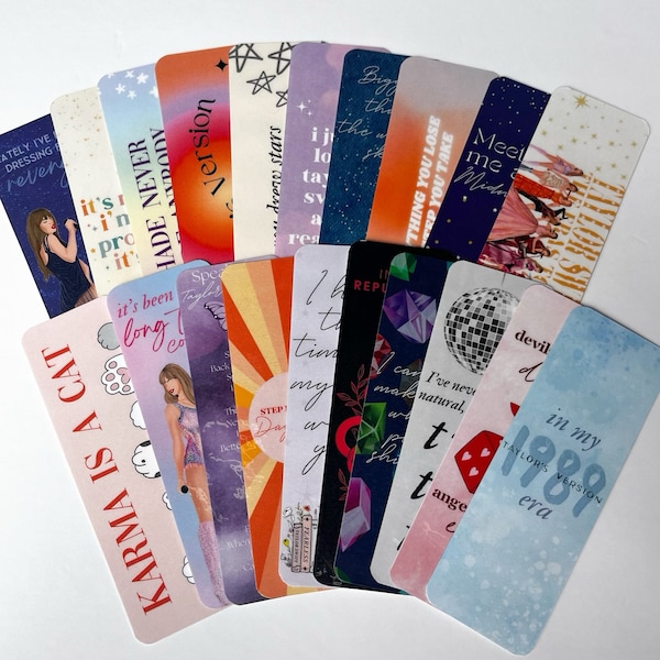 Taylor Swift Bookmarks - Swiftie - The Eras Tour - Midnights - Book Lover - Swiftie Bookmark - Gift - Taylor Swift March - Booktok - Merch