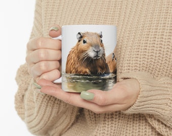 Adorable Capybara Mug: Enjoy Your Coffee with Cute Capybaras Design - Gift for Animal Lovers and Wildlife Enthusiasts!