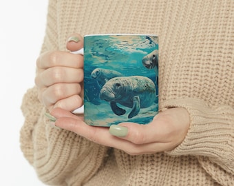 Exotic Manatee Mug: Dive into Wild Waters with Our Marine Life Cup! Perfect Gift for Ocean Lovers & Coffee Enthusiasts