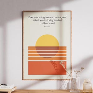 Cartaz de Citação de Buda Premium ou Tela Montada. Cartaz Budista Minimalista Para Arte de Parede. Citações de Buda sobre a Vida. Símbolo Budista de Tela de Buda