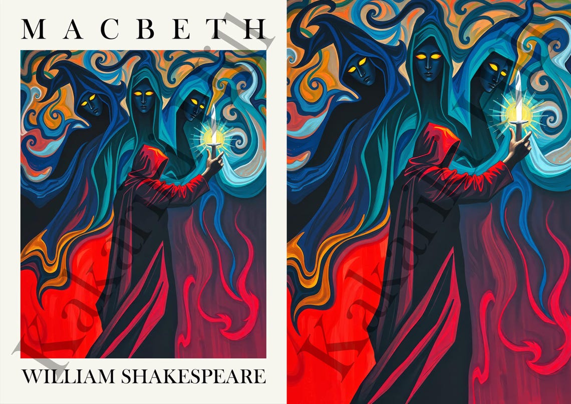 Macbeth Poster: William Shakespeare, Matisse Inspired Design - Etsy Canada