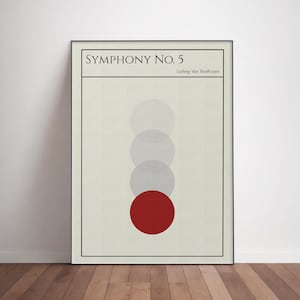 schloß Kunst. Sinfonie Nr. 5 Abstraktes minimalistisches Design. Premium Poster Leinwand auf Keilrahmen. Klassische Musik Geschenk. Ludwig Van Etholien